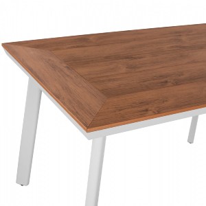 60620 ΤΡΑΠΕΖΙ ΑΛΟΥΜΙΝΙΟΥ TABER ΜΕ POLYWOOD ΛΕΥΚΟ 120x80x72,5Υ εκ. HM5562.01