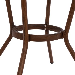 60648 ΤΡΑΠΕΖΙ ΑΛΟΥΜΙΝΙΟΥ MOSES Φ70x76 εκ. BAMBOO LOOK HM5532.03 ΚΑΦΕ ΜΕ ΓΥΑΛΙ