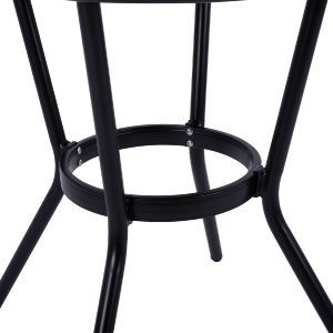 60657 ΤΡΑΠΕΖΙ ΑΛΟΥΜΙΝΙΟΥ MOSES Φ70 BAMBOO LOOK HM5532.02 ΜΑΥΡΟ ΜΕ ΓΥΑΛΙ Φ70X76 εκ