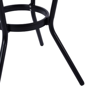 60657 ΤΡΑΠΕΖΙ ΑΛΟΥΜΙΝΙΟΥ MOSES Φ70 BAMBOO LOOK HM5532.02 ΜΑΥΡΟ ΜΕ ΓΥΑΛΙ Φ70X76 εκ