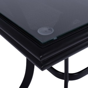 60658 ΤΡΑΠΕΖΙ ΑΛΟΥΜΙΝΙΟΥ JAXEN HM5533.02 ΜΑΥΡΟ-ΓΥΑΛΙ ΑΣΦΑΛΕΙΑΣ&TEXTILENE 120x70x78Υεκ