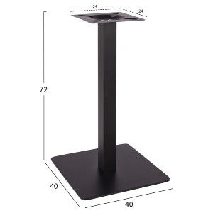 60725 ΒΑΣΗ ΜΕΤΑΛΛΙΚΗ ΜΑΥΡΗ ΜΑΤ 40X40X72Υεκ. HM414.11