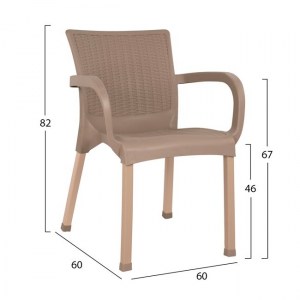 60960 ΠΟΛΥΘΡΟΝΑ ΠΟΛΥΠΡΟΠΥΛΕΝΙΟΥ RATTAN ΠΟΔΙ ALU HM5591.02 ΚΑΠΟΥΤΣΙΝΟ