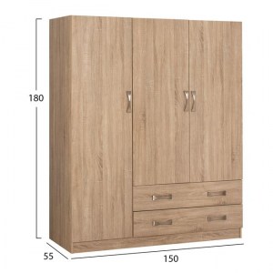 61251 ΝΤΟΥΛΑΠΑ 3ΦΥΛΛΗ CARLY HM384.02 ΜΕ ΔΥΟ ΣΥΡΤΑΡΙΑ SONAMA 150X55Χ180Υεκ.