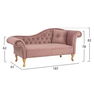 61338 ΑΝΑΚΛΙΝΔΡΟ T.CHESTERFIELD ΣΑΠΙΟ ΜΗΛΟ ΒΕΛΟΥΔΟ NIOVI HM3008.05 ΔΕΞΙ ΜΠΡΑΤΣΟ 187x61x82Y