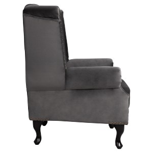 61341 ΠΟΛΥΘΡΟΝΑ-ΜΠΕΡΖΕΡΑ ΓΚΡΙ ΒΕΛΟΥΔΟ T.CHESTERFIELD POLINA 83x75x107Yεκ.HM0053.10