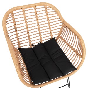 61876 ΣΕΤ ΤΡΑΠΕΖΑΡΙΑΣ 7ΤΜΧ ALLEGRA HM10495 WICKER ΜΠΕΖ-ΜΕΤΑΛΛΟ ΜΑΥΡΟ