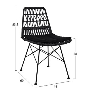 61886 ΣΕΤ 7ΤΜΧ ALLEGRA WICKER ΜΕ ΤΡΑΠΕΖΙ 160X90X78Υ ΜΠΕΖ & ΜΑΥΡΟ ΧΡΩΜΑ HM10516