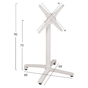 62280 ΒΑΣΗ ΑΛΟΥΜΙΝΙΟΥ HM459.02 ΛΕΥΚΟ ΜΑΤ 69Χ69Χ73Υεκ. ΜΕ ΕΠΙΦΑΝΕΙΑ 48Χ48εκ.