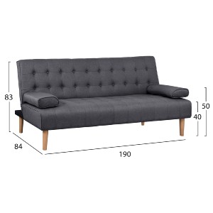 62316 ΚΑΝΑΠΕΣ ΚΡΕΒΑΤΙ WANDA HM3149.01 ΜΕ ΓΚΡΙ ΥΦΑΣΜΑ ΚΑΙ 2 ΠΛΑΙΝΑ ΜΑΞΙΛΑΡΙΑ 190X84X83Y εκ.