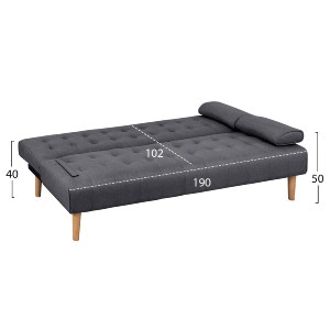 62316 ΚΑΝΑΠΕΣ ΚΡΕΒΑΤΙ WANDA HM3149.01 ΜΕ ΓΚΡΙ ΥΦΑΣΜΑ ΚΑΙ 2 ΠΛΑΙΝΑ ΜΑΞΙΛΑΡΙΑ 190X84X83Y εκ.