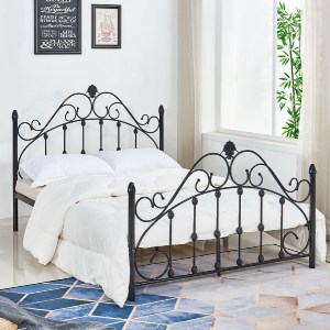62374 ΚΡΕΒΑΤΙ ΜΕΤΑΛΛΙΚΟ MADEN 150x200 εκ. ΜΑΥΡΟ ΧΡΩΜΑ HM576.01