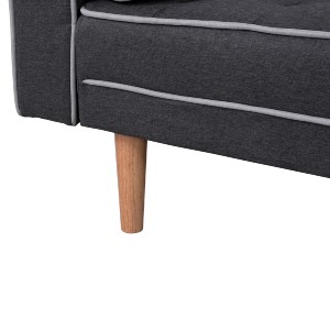 62375 ΚΑΝΑΠΕΣ ΚΡΕΒΑΤΙ SALVADOR HM3150.01 ΓΚΡΙ ΜΕ 2 ΠΛΑΙΝΑ ΜΑΞΙΛΑΡΙΑ 222x97x80Y εκ.