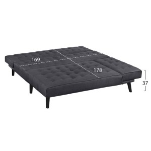 62378 ΚΑΝΑΠΕΣ ΚΡΕΒΑΤΙ ΓΩΝΙΑ ΑΝΑΣΤΡΕΨΙΜΗ ZELDA HM3154.01 ΜΕ ΓΚΡΙ ΥΦΑΣΜΑ 254X163X74Y εκ.