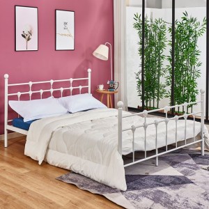 62398 ΚΡΕΒΑΤΙ ΜΕΤΑΛΛΙΚΟ JACINDA 150x200 εκ. ΛΕΥΚΟ ΧΡΩΜΑ HM575.02