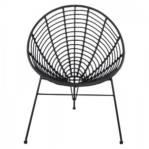 62470 ΠΟΛΥΘΡΟΝΑ ΤΥΠΟΥ ΦΩΛΙΑ ΜΕΤΑΛΛΙΚΗ ALLEGRA HM5458.02 ΜΕ ΜΑΥΡΟ WICKER 73x83x86Υ εκ.