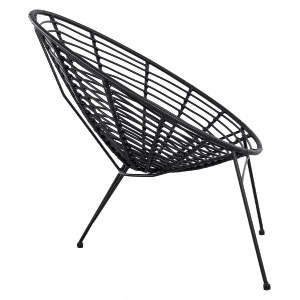 62470 ΠΟΛΥΘΡΟΝΑ ΤΥΠΟΥ ΦΩΛΙΑ ΜΕΤΑΛΛΙΚΗ ALLEGRA HM5458.02 ΜΕ ΜΑΥΡΟ WICKER 73x83x86Υ εκ.