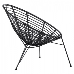 62470 ΠΟΛΥΘΡΟΝΑ ΤΥΠΟΥ ΦΩΛΙΑ ΜΕΤΑΛΛΙΚΗ ALLEGRA HM5458.02 ΜΕ ΜΑΥΡΟ WICKER 73x83x86Υ εκ.