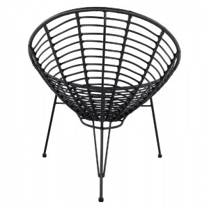 62470 ΠΟΛΥΘΡΟΝΑ ΤΥΠΟΥ ΦΩΛΙΑ ΜΕΤΑΛΛΙΚΗ ALLEGRA HM5458.02 ΜΕ ΜΑΥΡΟ WICKER 73x83x86Υ εκ.