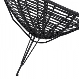 62470 ΠΟΛΥΘΡΟΝΑ ΤΥΠΟΥ ΦΩΛΙΑ ΜΕΤΑΛΛΙΚΗ ALLEGRA HM5458.02 ΜΕ ΜΑΥΡΟ WICKER 73x83x86Υ εκ.