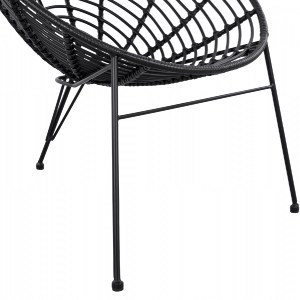 62470 ΠΟΛΥΘΡΟΝΑ ΤΥΠΟΥ ΦΩΛΙΑ ΜΕΤΑΛΛΙΚΗ ALLEGRA HM5458.02 ΜΕ ΜΑΥΡΟ WICKER 73x83x86Υ εκ.