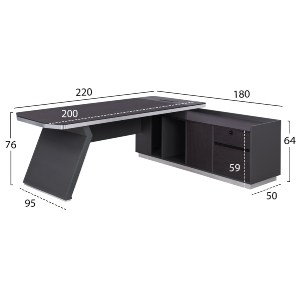 62557 ΓΡΑΦΕΙΟ ΕΠΑΓΓΕΛΜΑΤΙΚΟ ΔΕΞΙΑ ΓΩΝΙΑ ROSEWOOD HM2084R 220X180X76Υ εκ.