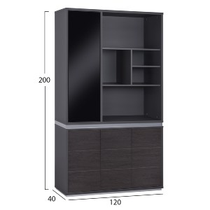 62643 ΒΙΒΛΙΟΘΗΚΗ ΓΡΑΦΕΙΟΥ ΕΠΑΓΓΕΛΜΑΤΙΚΗ ROSEWOOD HM2091L 120Χ40Χ200Υ εκ.