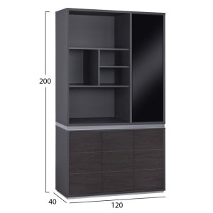 62646 ΒΙΒΛΙΟΘΗΚΗ ΓΡΑΦΕΙΟΥ ΕΠΑΓΓΕΛΜΑΤΙΚΗ ROSEWOOD HM2091R 120Χ40Χ200Υ εκ.