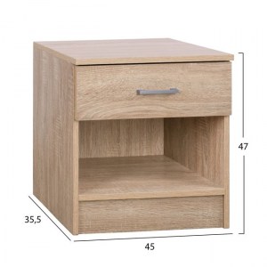 62680 ΚΟΜΟΔΙΝΟ ΜΕ 1 ΣΥΡΤΑΡΙ SONAMA 45x35,5x47Υ εκ. HM2345.01