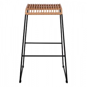 62728 ΣΚΑΜΠΟ ΜΕΤΑΛΛΙΚΟ ALLEGRA HM5641 ΜΕ WICKER ΣΕ ΜΠΕΖ ΑΠΟΧΡΩΣΗ 49x50x76 εκ.