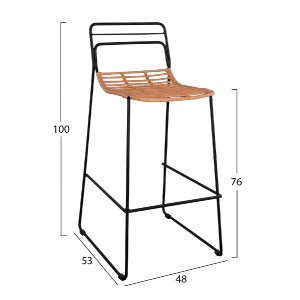 62740 ΣΚΑΜΠΟ ΜΕΤΑΛΛΙΚΟ ALLEGRA HM5642 ΜΕ WICKER ΣΕ ΜΠΕΖ ΑΠΟΧΡΩΣΗ 48x53x100 εκ.