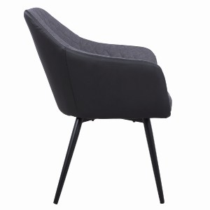 62902 ΠΟΛΥΘΡΟΝΑΚΙ CHARLES HM8522.01 ΜΕ ΥΦΑΣΜΑ ΣΚΟΥΡΟ ΓΚΡΙ PU ΜΑΥΡΟ 57x63x83Υ εκ.