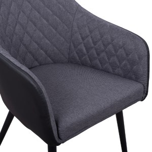 62902 ΠΟΛΥΘΡΟΝΑΚΙ CHARLES HM8522.01 ΜΕ ΥΦΑΣΜΑ ΣΚΟΥΡΟ ΓΚΡΙ PU ΜΑΥΡΟ 57x63x83Υ εκ.