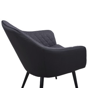 62902 ΠΟΛΥΘΡΟΝΑΚΙ CHARLES HM8522.01 ΜΕ ΥΦΑΣΜΑ ΣΚΟΥΡΟ ΓΚΡΙ PU ΜΑΥΡΟ 57x63x83Υ εκ.
