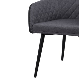 62902 ΠΟΛΥΘΡΟΝΑΚΙ CHARLES HM8522.01 ΜΕ ΥΦΑΣΜΑ ΣΚΟΥΡΟ ΓΚΡΙ PU ΜΑΥΡΟ 57x63x83Υ εκ.