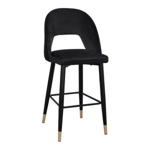 62942 ΣΚΑΜΠΟ ΜΠΑΡ HARPER HM8526.04 ΒΕΛΟΥΔΟ ΜΑΥΡΟ ΜΕ ΜΕΤΑΛΛΙΚΟ ΣΚΕΛΕΤΟ 50Χ51Χ111Υ εκ.