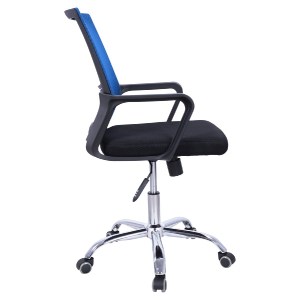 63230 ΚΑΡΕΚΛΑ ΓΡΑΦΕΙΟΥ FALLON HM1148.08 ΣΕ ΜΑΥΡΟ ΧΡΩΜΑ ΜΕ ΜΠΛΕ ΠΛΑΤΗ 60x57x104Υ εκ.