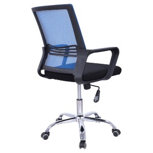 63230 ΚΑΡΕΚΛΑ ΓΡΑΦΕΙΟΥ FALLON HM1148.08 ΣΕ ΜΑΥΡΟ ΧΡΩΜΑ ΜΕ ΜΠΛΕ ΠΛΑΤΗ 60x57x104Υ εκ.