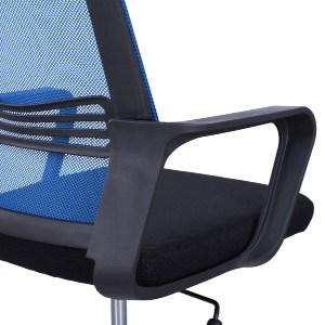 63230 ΚΑΡΕΚΛΑ ΓΡΑΦΕΙΟΥ FALLON HM1148.08 ΣΕ ΜΑΥΡΟ ΧΡΩΜΑ ΜΕ ΜΠΛΕ ΠΛΑΤΗ 60x57x104Υ εκ.