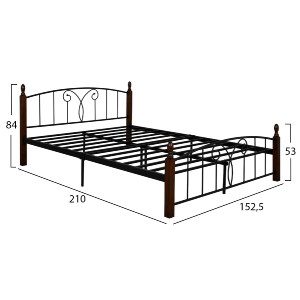 63472 ΚΡΕΒΑΤΙ ΔΙΠΛΟ SUZIE HM585 ΓΙΑ ΣΤΡΩΜΑ 150x200 εκ. ΜΕΤΑΛΛΟ ΞΥΛΟ