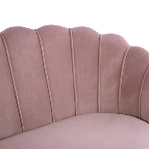 63596 ΚΑΝΑΠΕΣ 2ΘΕΣΙΟΣ COQUILLE HM8627.02 ΑΠΟ ΒΕΛΟΥΔΟ ΣΑΠΙΟ ΜΗΛΟ & ΧΡΥΣΑ ΠΟΔΙΑ 130x81x86εκ.