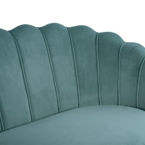 63617 ΚΑΝΑΠΕΣ 2ΘΕΣΙΟΣ COQUILLE HM8627.07 ΑΠΟ ΦΥΣΤΙΚΙ ΒΕΛΟΥΔΟ ΜΕ ΧΡΥΣΑ ΠΟΔΙΑ 130x81x86Υ εκ.