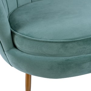 63617 ΚΑΝΑΠΕΣ 2ΘΕΣΙΟΣ COQUILLE HM8627.07 ΑΠΟ ΦΥΣΤΙΚΙ ΒΕΛΟΥΔΟ ΜΕ ΧΡΥΣΑ ΠΟΔΙΑ 130x81x86Υ εκ.