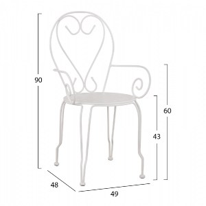 64046 ΚΑΡΕΚΛΑ ΠΟΛΥΘΡΟΝΑ ΜΕΤΑΛΛΙΚΗ AMORE ΛΕΥΚΗ HM5008.12 49x48x90 εκ.