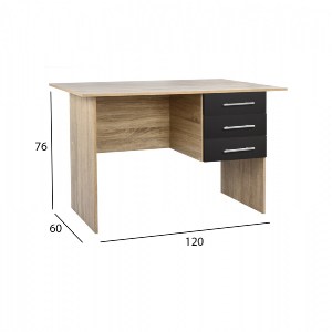64151 ΓΡΑΦΕΙΟ ΜΕΛΑΜΙΝΗΣ ENSLEY HM2029.04 ΜΕ 3 ΣΥΡΤΑΡΙΑ SONAMA-ΓΚΡΙ 120X60X76 εκ.