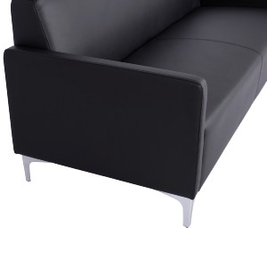 64218 ΚΑΝΑΠΕΣ 3ΘΕΣΙΟΣ NELLIE HM3159.31 ΜΕ ΜΑΥΡΟ PU 163x71x71Υ εκ.