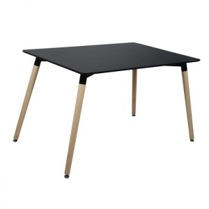 64406 ΤΡΑΠΕΖΙ MINIMAL 160Χ90X74Υεκ. ΜΑΥΡΟ ΜΕ ΞΥΛΙΝΑ ΠΟΔΙΑ ΟΞΙΑ HM8697.02