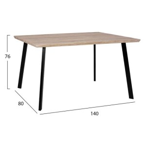 64476 ΣΕΤ 5ΤΜΧ ΤΡΑΠΕΖΙ 140x80x76 cm SONAMA & ΚΑΡΕΚΛΕΣ VANESSA ΜΑΥΡΕΣ ΜΕΤΑΛΛΙΚΑ ΠΟΔΙΑ HM11037