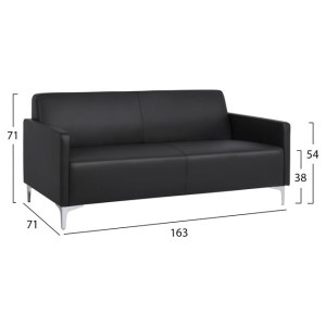 64635 ΣΕΤ 2 ΤΜΧ ΚΑΝΑΠΕΣ 3ΘΕΣΙΟΣ ΚΑΙ 2ΘΕΣΙΟΣ NELLIE HM11274.01 ΜΑΥΡΟ ΧΡΩΜΑ