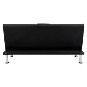 64906 ΚΑΝΑΠΕΣ ΚΡΕΒΑΤΙ BENIN ΜΕ ΜΑΥΡΟ PU 165x76,5x79 εκ ΚΑΙ ΠΤΥΣΣΟΜΕΝΟ ΜΠΡΑΤΣΟ HM3157.01